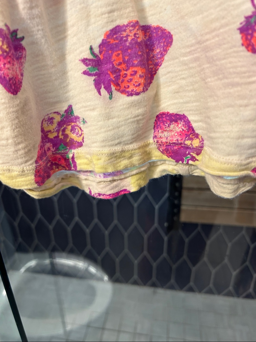 Magnolia Pearl Cream Long Sleeve Tee with Pink/Purple Strawberry Print - Picture 6 of 9